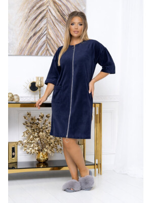 Купить Велюровий халат великого розміру на блискавці LINGERIE 170477-П в Украина в Lingerie.ua - Одяг для дому та відпочинку, Фото 9