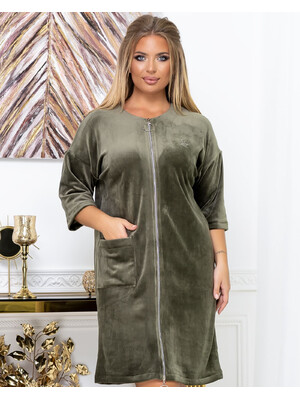 Купить Велюровий халат великого розміру на блискавці LINGERIE 170477-П в Украина в Lingerie.ua - Одяг для дому та відпочинку, Фото 10