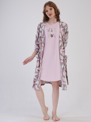 Купить Хлопковый комплект из ночной сорочки и халата VIENETTA 4091350821 в Украина в Lingerie.ua - Одяг для дому та відпочинку, Фото 13