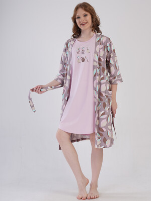 Купить Хлопковый комплект из ночной сорочки и халата VIENETTA 4091350821 в Украина в Lingerie.ua - Одяг для дому та відпочинку, Фото 12