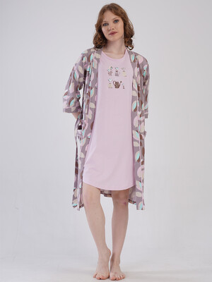 Купить Хлопковый комплект из ночной сорочки и халата VIENETTA 4091350821 в Украина в Lingerie.ua - Одяг для дому та відпочинку, Фото 11