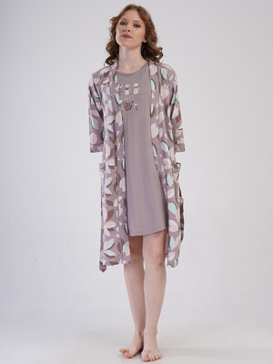 Купить Хлопковый комплект из ночной сорочки и халата VIENETTA 4091350821 в Украина в Lingerie.ua - Одяг для дому та відпочинку, Фото 9