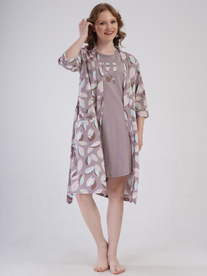 Купить Хлопковый комплект из ночной сорочки и халата VIENETTA 4091350821 в Украина в Lingerie.ua - Одяг для дому та відпочинку, Фото 16