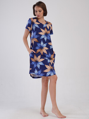 Купить Хлопковая туника с коротким рукавом VIENETTA 4085009199 в Украина в Lingerie.ua - Одяг для дому та відпочинку, Фото 3