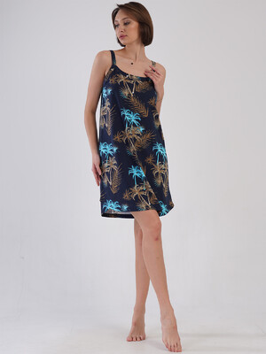 Купить Хлопковая туника большого размера на бретельках VIENETTA 4083086319 в Украина в Lingerie.ua - Одяг для дому та відпочинку, Фото 3