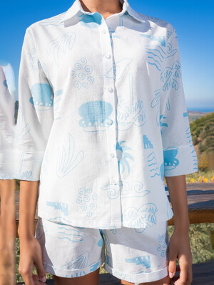 Купить Хлопковый летний костюм из рубашки и шорт VIENETTA PLUS 4110541986 в Украина в Lingerie.ua - Одяг для дому та відпочинку, Фото 8