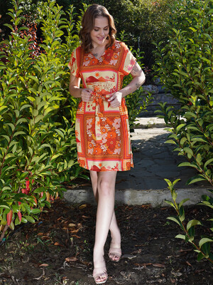 Купить Літня сукня з віскози з поясом VIENETTA PLUS 4092602349 в Украина в Lingerie.ua - Одяг для дому та відпочинку, Фото 4