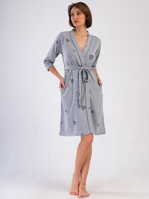 Купить Хлопковый халат на запах с карманами VIENETTA 4091556203 в Украина в Lingerie.ua - Одяг для дому та відпочинку, Видео