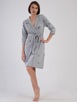 Купить Хлопковый халат на запах с карманами VIENETTA 4091556203 в Украина в Lingerie.ua - Одяг для дому та відпочинку, Фото 2