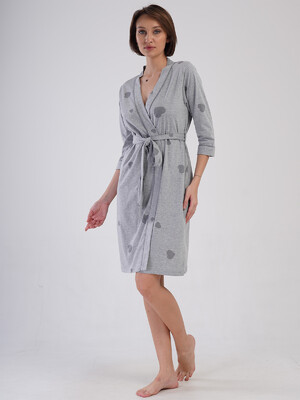 Купить Хлопковый халат на запах с карманами VIENETTA 4091556203 в Украина в Lingerie.ua - Одяг для дому та відпочинку, Фото 3