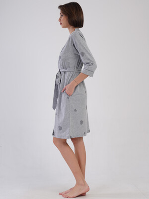 Купить Хлопковый халат на запах с карманами VIENETTA 4091556203 в Украина в Lingerie.ua - Одяг для дому та відпочинку, Фото 4