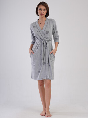Купить Хлопковый халат на запах с карманами VIENETTA 4091556203 в Украина в Lingerie.ua - Одяг для дому та відпочинку, Фото 7