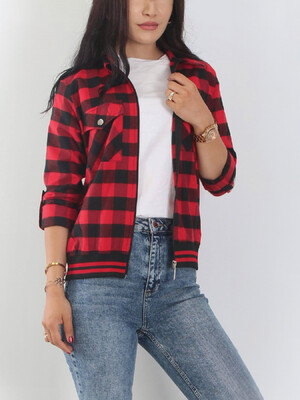 Купить Фланелевая рубашка женская на молнии JEN 0482 в Украина