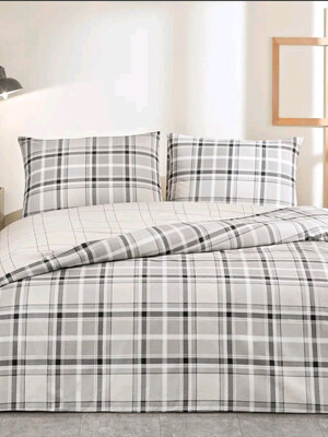 Купить Полуторний комплект постільної білизни з ранфорсу з простирадлом на гумці TAC Caleb в Украина