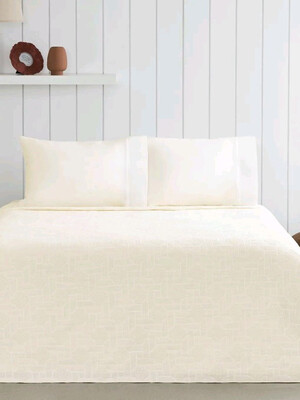 Купить Постільний комплект двоспальний TAC Jakar Callie з простирадлом на гумці та вафельним покривалом в Украина