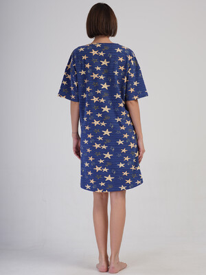 Купить Хлопковая туника большого размера с коротким рукавом VIENETTA 4083551335 в Украина в Lingerie.ua - Одяг для дому та відпочинку, Фото 3