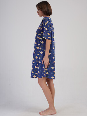 Купить Хлопковая туника большого размера с коротким рукавом VIENETTA 4083551335 в Украина в Lingerie.ua - Одяг для дому та відпочинку, Фото 6