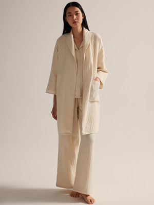 Купить Бавовняний тканий халат на запах з довгим рукавом HAYS 62228 в Украина в Lingerie.ua - Одяг для дому та відпочинку, Фото 2