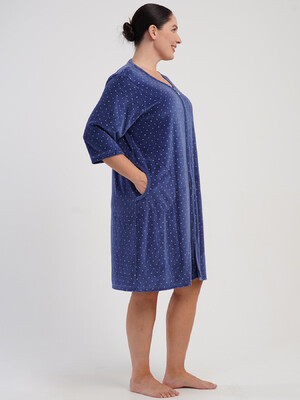 Купить Велюровий жіночий халат великого розміру VIENETTA 5070092126 в Украина в Lingerie.ua - Одяг для дому та відпочинку, Фото 2