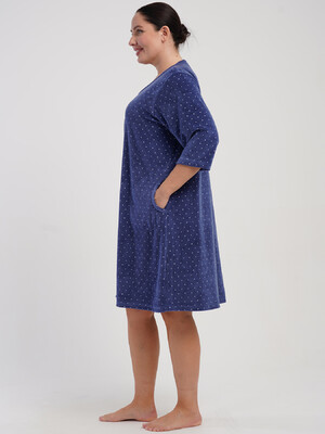 Купить Велюровий жіночий халат великого розміру VIENETTA 5070092126 в Украина в Lingerie.ua - Одяг для дому та відпочинку, Фото 4