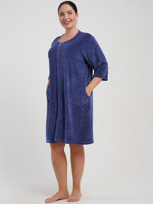 Купить Велюровий жіночий халат великого розміру VIENETTA 5070092126 в Украина в Lingerie.ua - Одяг для дому та відпочинку, Фото 5