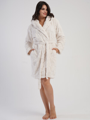 Теплый плюшевый халат с капюшоном VIENETTA 1618534111