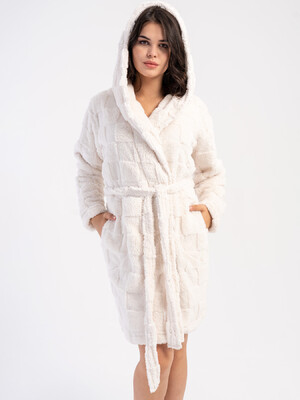 Купить Теплый плюшевый халат с капюшоном VIENETTA 1618534111 в Украина в Lingerie.ua - Одяг для дому та відпочинку, Фото 2