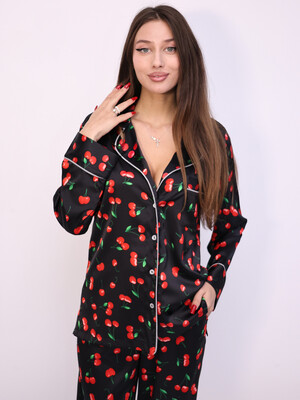 Купить Шовкова класична піжама з довгим рукавом LINGERIE 170699-П в Украина в Lingerie.ua - Одяг для дому та відпочинку, Фото 12