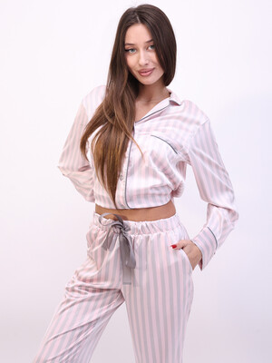 Купить Шовкова класична піжама з довгим рукавом LINGERIE 170699-П в Украина в Lingerie.ua - Одяг для дому та відпочинку, Фото 10