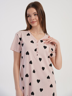 Купить Бавовняна туніка з коротким рукавом VIENETTA 5100221549 в Украина в Lingerie.ua - Одяг для дому та відпочинку, Фото 2