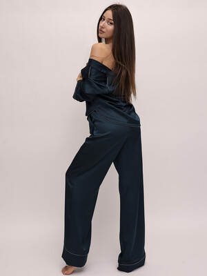 Купить Шовкова класична піжама з довгим рукавом LINGERIE 170822 в Украина в Lingerie.ua - Одяг для дому та відпочинку, Фото 3