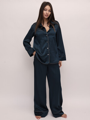 Купить Шовкова класична піжама з довгим рукавом LINGERIE 170822 в Украина в Lingerie.ua - Одяг для дому та відпочинку, Фото 5