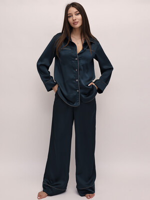 Купить Шовкова класична піжама з довгим рукавом LINGERIE 170822 в Украина в Lingerie.ua - Одяг для дому та відпочинку, Фото 6