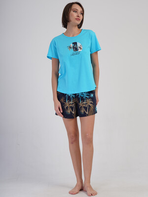 Купить Бавовняний комплект з футболки та шортів VIENETTA 4083076319 в Украина в Lingerie.ua - Одяг для дому та відпочинку, Фото 5