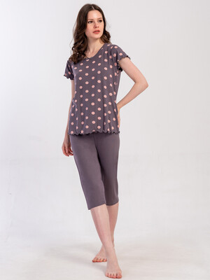 Купить Бавовняний літній комплект (футболка + капрі) VIENETTA 5032880323 в Украина в Lingerie.ua - Одяг для дому та відпочинку, Фото 6