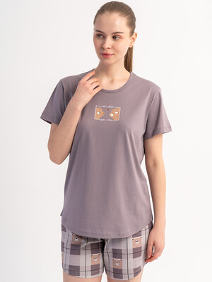 Купить Хлопковый летний комплект женский (футболки + шорты) VIENETTA 5120577295 в Украина в Lingerie.ua - Одяг для дому та відпочинку, Фото 2