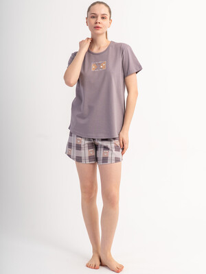 Купить Хлопковый летний комплект женский (футболки + шорты) VIENETTA 5120577295 в Украина в Lingerie.ua - Одяг для дому та відпочинку, Фото 7