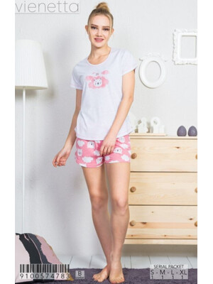 Купить Комплект женский из футболки и шорт VIENETTA 9100574783 в Украина в Lingerie.ua - Одяг для дому та відпочинку, Фото 2