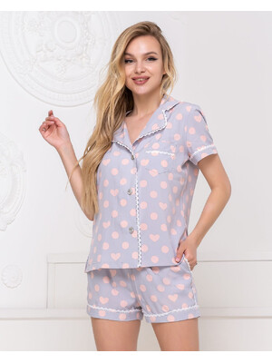 Купить Класична піжама з віскози з сорочкою та шортами LINGERIE 170429 в Украина в Lingerie.ua - Одяг для дому та відпочинку, Фото 4