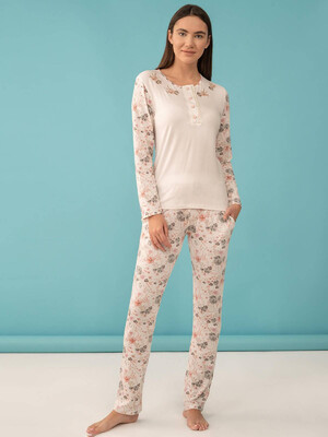 Купить Женская пижама из вискозы с длинным рукавом FEYZA 4040-В в Украина в Lingerie.ua - Одяг для дому та відпочинку, Фото 2