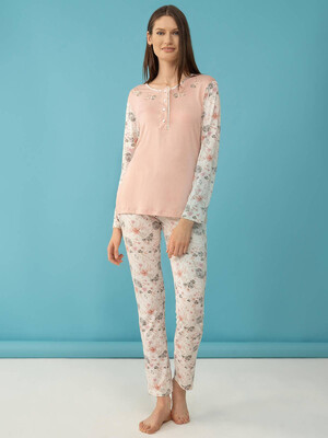 Купить Женская пижама из вискозы с длинным рукавом FEYZA 4040-В в Украина в Lingerie.ua - Одяг для дому та відпочинку, Фото 3