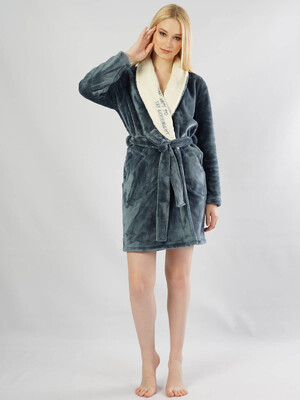 Теплый халат женский из велсофта VIENETTA 1030960000