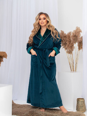 Купить Велюровый длинный халат LINGERIE 170604 Kombi Rose  в Украина в Lingerie.ua - Одяг для дому та відпочинку, Фото 8