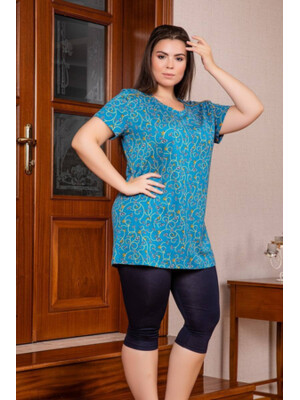 Комплект женский больших размеров COCOON J6-6022 футболка и бриджи из модала