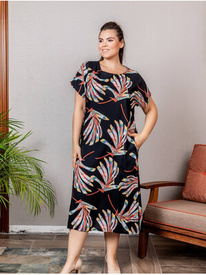 Купить Платье из вискозы большого размера COCOON J5-5118  в Украина в Lingerie.ua - Одяг для дому та відпочинку, Фото 5