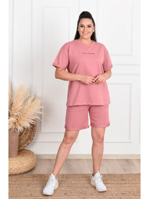 Купить Трикотажный костюм большого размера с шортами ADROM 3435 Girls_Power в Украина в Lingerie.ua - Одяг для дому та відпочинку, Фото 4