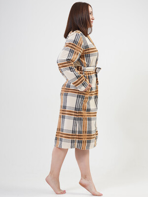 Купить Флисовый  халат большого размера в клетку VIENETTA 2010350063 в Украина в Lingerie.ua - Одяг для дому та відпочинку, Фото 5