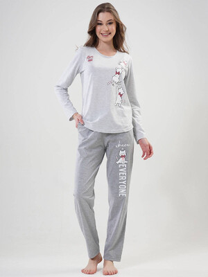 Купить Хлопковая пижама с длинным рукавом  VIENETTA 2041900000 в Украина в Lingerie.ua - Одяг для дому та відпочинку, Фото 1