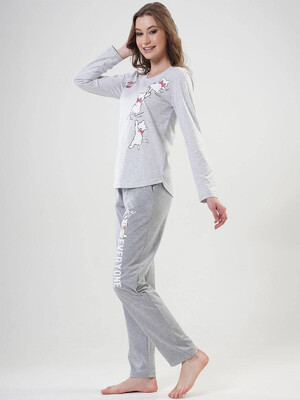 Купить Хлопковая пижама с длинным рукавом  VIENETTA 2041900000 в Украина в Lingerie.ua - Одяг для дому та відпочинку, Фото 2