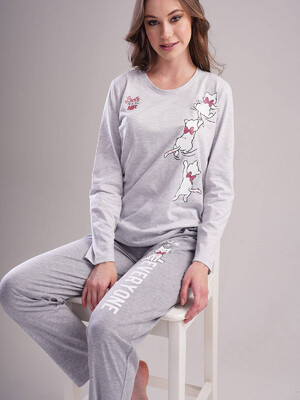 Купить Хлопковая пижама с длинным рукавом  VIENETTA 2041900000 в Украина в Lingerie.ua - Одяг для дому та відпочинку, Фото 4